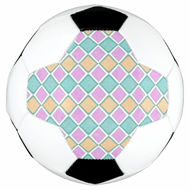  Pastel Harlequin Prism Diamond Pattern Football (Front)