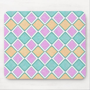 Pastel Harlequin Prism Diamond Pattern Mouse Mat
