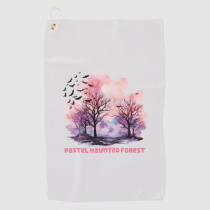 Pastel Haunted Forest – Spooky-Cute Pastel Purple Golf Towel