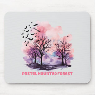 Pastel Haunted Forest – Spooky-Cute Pastel Purple Mouse Mat