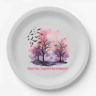 Pastel Haunted Forest – Spooky-Cute Pastel Purple Paper Plate