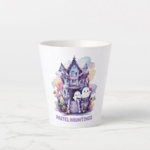Pastel Hauntings – Cute Pastel Purple House Latte Mug