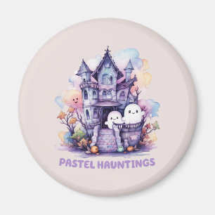 Pastel Hauntings – Cute Pastel Purple House Magnet