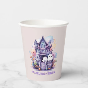 Pastel Hauntings – Cute Pastel Purple House Paper Cups