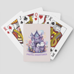 Pastel Hauntings – Cute Pastel Purple House Playing Cards