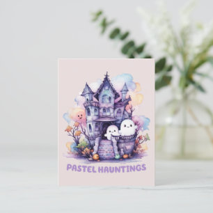 Pastel Hauntings – Cute Pastel Purple House Postcard