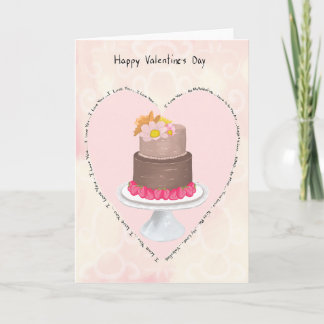 Pastel Heart And Cake Valentine’s Card