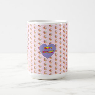 Pastel Heart Balloon Happy Birthday Design Coffee Mug