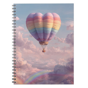 Pastel Heart Balloon Sunset Rainbow Notebook
