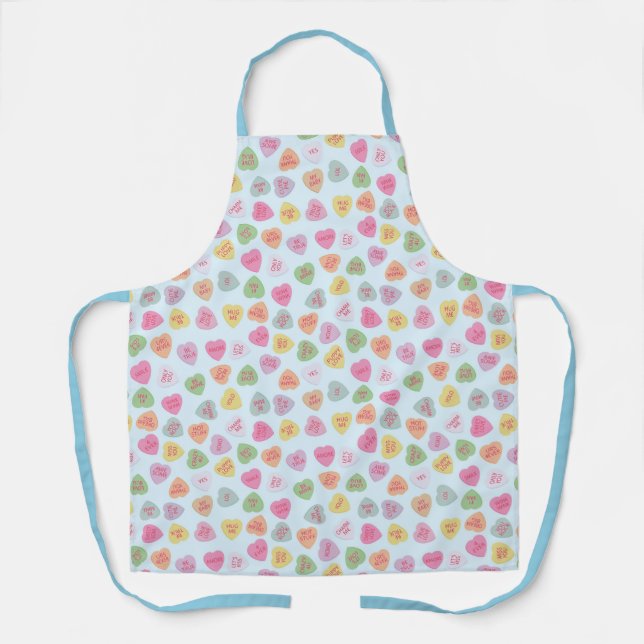 Pastel Heart Candy Valentine Apron (Front)