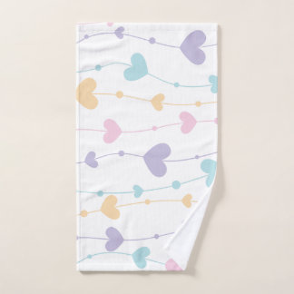 Pastel Heart Garland Hand Towel - Soft Aesthetic B