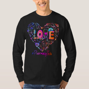 Pastel Heart Love Pharmacy Tech Medical Tools Stet T-Shirt