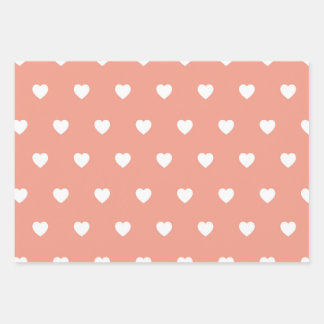 Pastel Heart Pattern Wrapping Paper Sheet