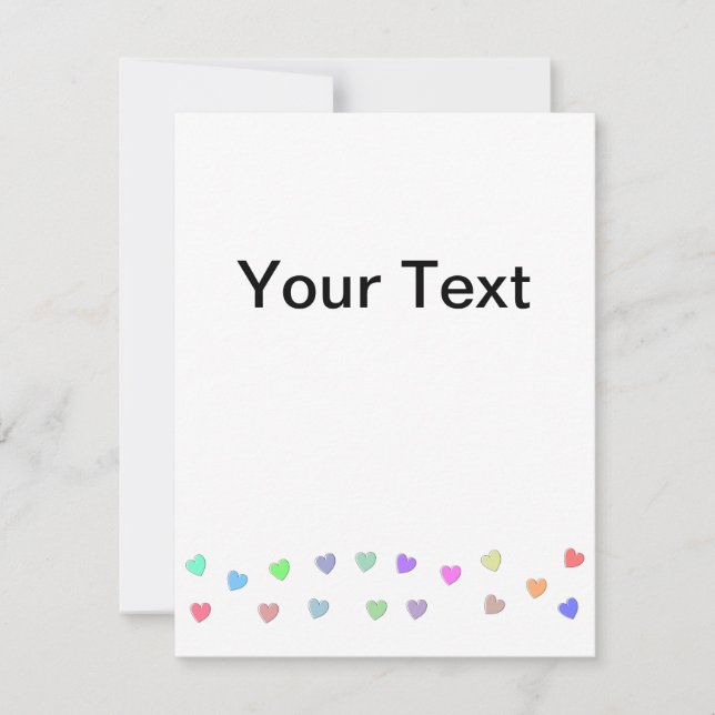 Pastel Heart Shape Pattern Card (Front)