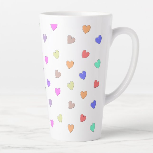 Pastel Heart Shape Pattern Coffee Mug (Right)
