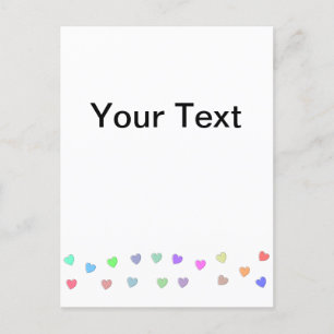 Pastel Heart Shape Pattern  Postcard