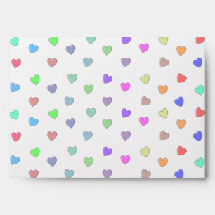 Pastel Heart Shape Pattern Throw Pillow Envelope