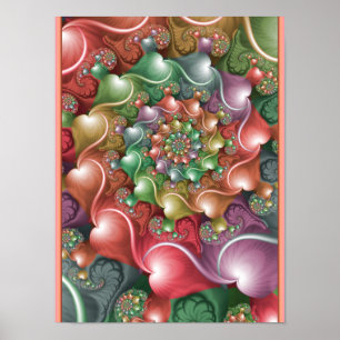 Pastel Heart Spiral Poster