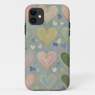 Pastel Heart Tapestry iPhone 11 Case