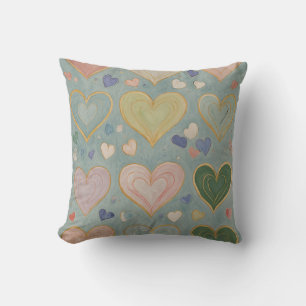 Pastel Heart Tapestry Cushion