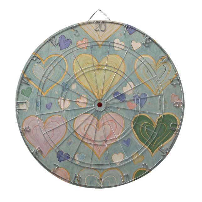 Pastel Heart Tapestry Dartboard (Front)