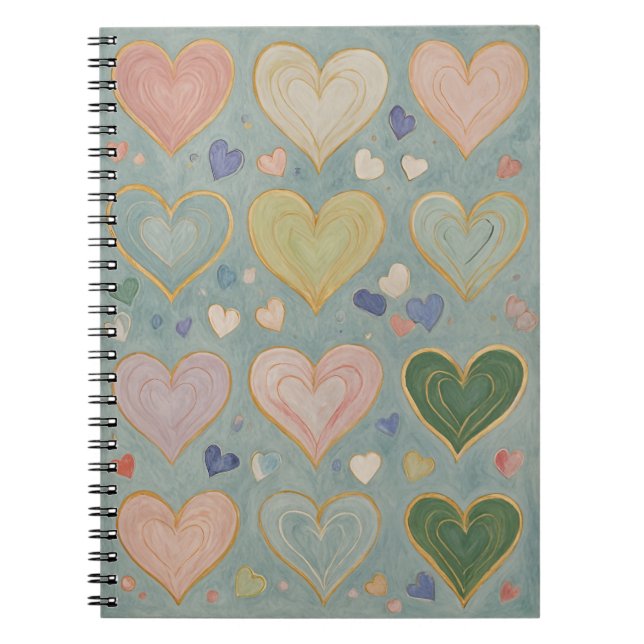 Pastel Heart Tapestry Notebook (Front)