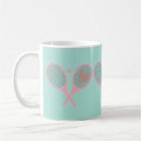 Pastel Heart Tennis Player Racquets Ball Design 