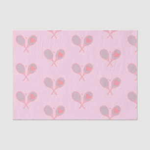 Pastel Heart Tennis Player Racquets Ball Design  Tissue Paper
