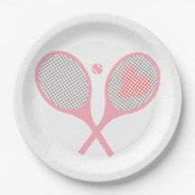 Pastel Heart Tennis Racquets And Ball Design  