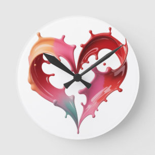 Pastel Heart Wall Clock