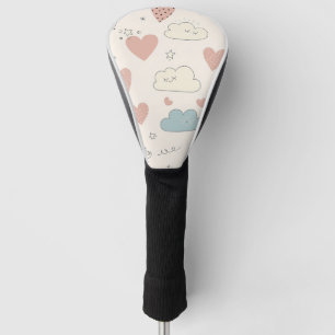 Pastel Hearts & Clouds Watercolor Dream (10) Golf Head Cover