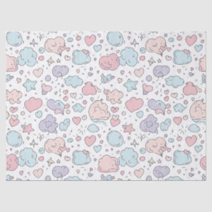 Pastel Hearts & Clouds Watercolor Dream (5) Tissue Paper
