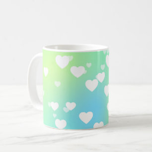 Pastel hearts coffee and tea mug. coffee mug