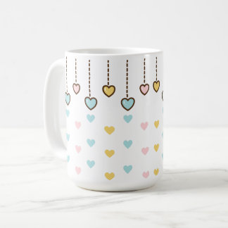 Pastel hearts. coffee mug