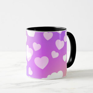 Pastel hearts coffee & tea two toned mug. mug