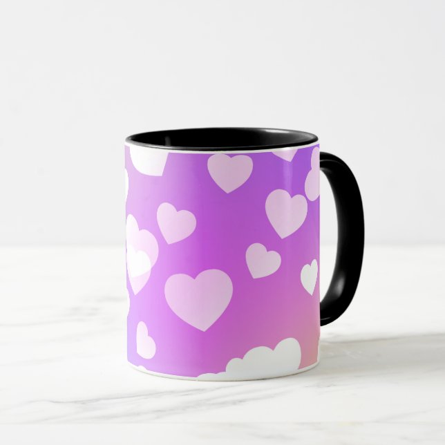Pastel hearts coffee & tea two toned mug. mug (Front Right)