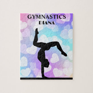 Pastel Hearts GYMNASTICS PUZZLE Personalised