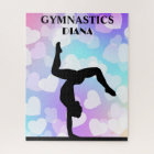 Pastel Hearts GYMNASTICS PUZZLE Personalised