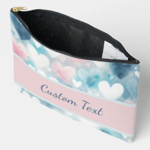Pastel Hearts: Love in Watercolor Accessory Pouch