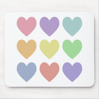 Pastel Hearts Mouse Mat