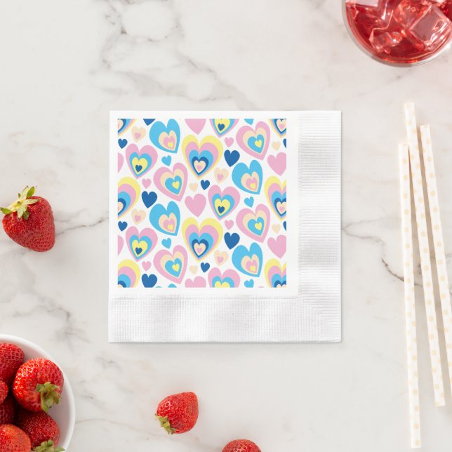 Pastel Hearts. Napkin (Insitu)