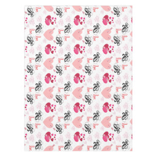 Pastel Hearts Pattern Tablecloth