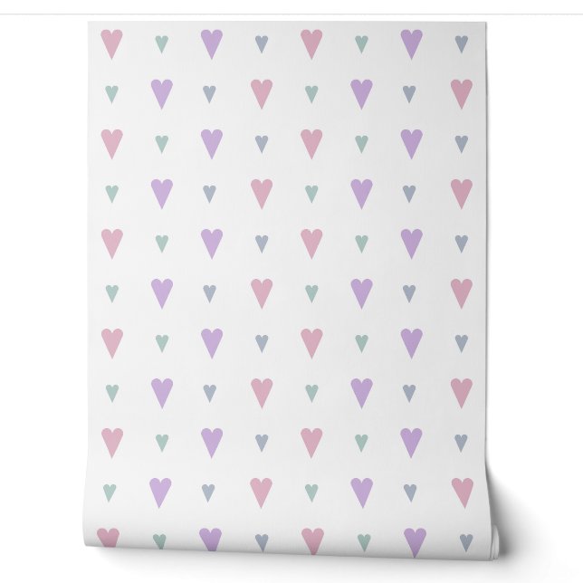 pastel hearts pattern wallpaper (Unrolling)