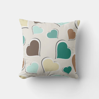 Pastel Hearts Reversible Decorative Pillow