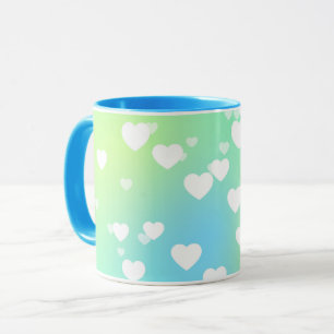 Pastel hearts two toned coffee & tea  mug