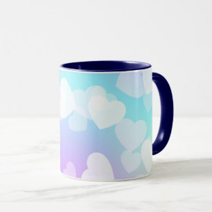 Pastel hearts two toned coffee & tea  mug
