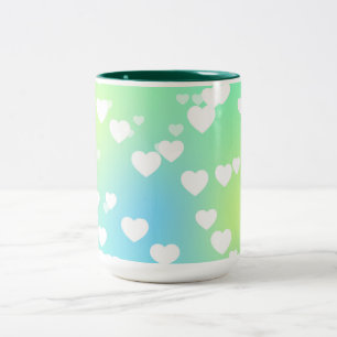 Pastel hearts two toned coffee & tea  mug