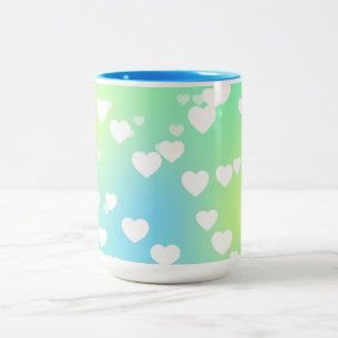 Pastel hearts two toned coffee & tea  mug