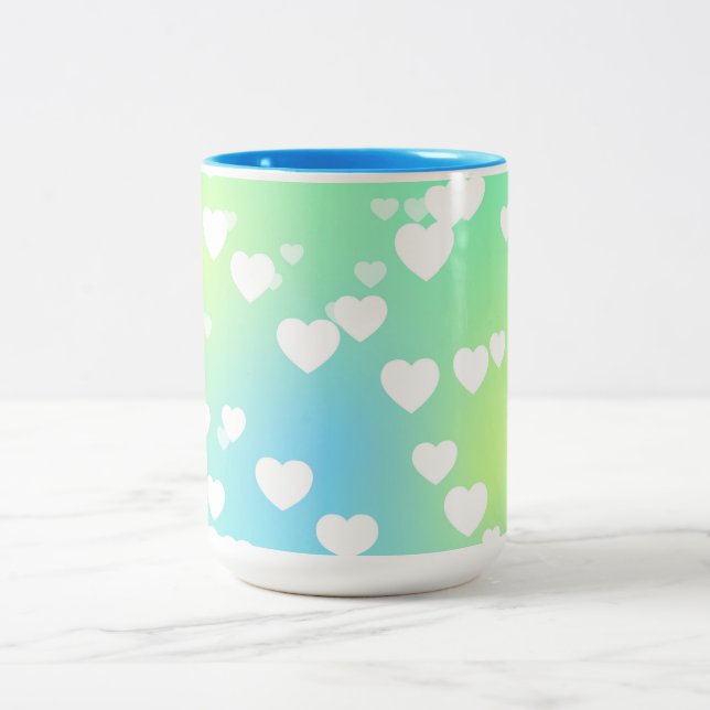 Pastel hearts two toned coffee & tea  mug (Center)
