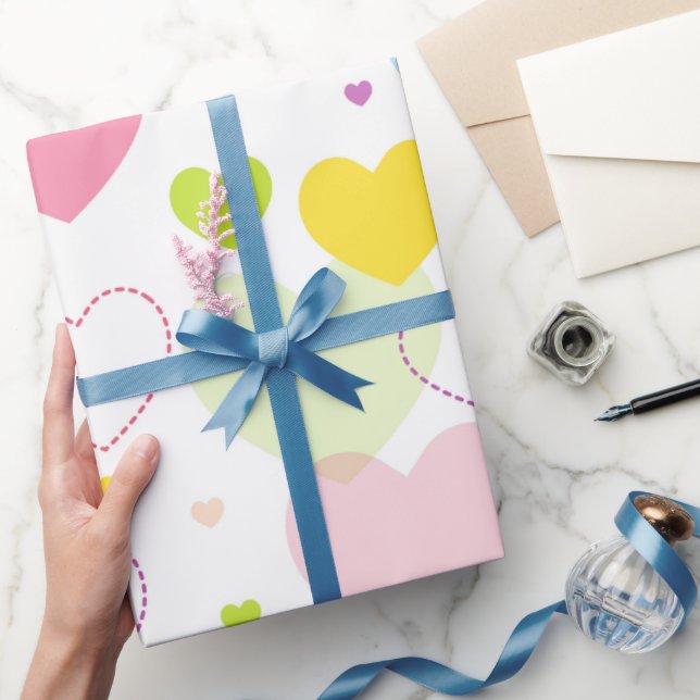 Pastel Hearts Wrapping Paper (Gifting)